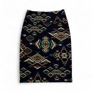 LulaRoe Cassie Pencil Skirt Knee Length
Navy Gold Aztez Women’s M